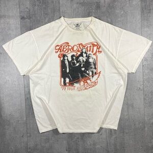 White Aerosmith Band Tee Shirt